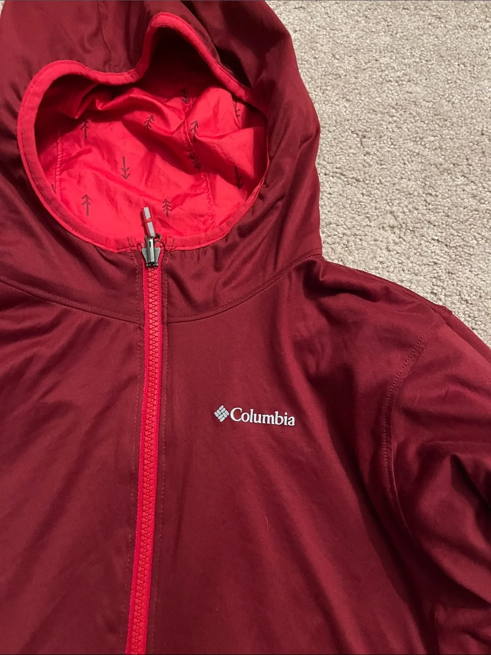Columbia Youth Size Large (14/16) Reversible Lightweight Rain Coat Jacket